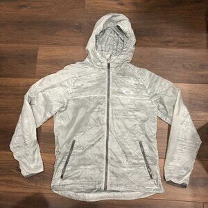 Oakley Double Layer Hooded Windbreaker Full Zip Jacket Mens Sz Medium Gray